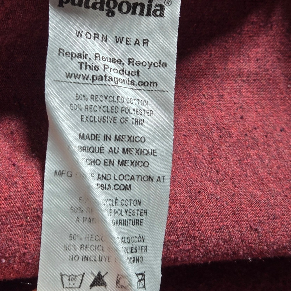 Patagonia Fly Fishing T-Shirt Men Medium Burgundy Responsibili-Tee Trout Graphic - Picture 11 of 12